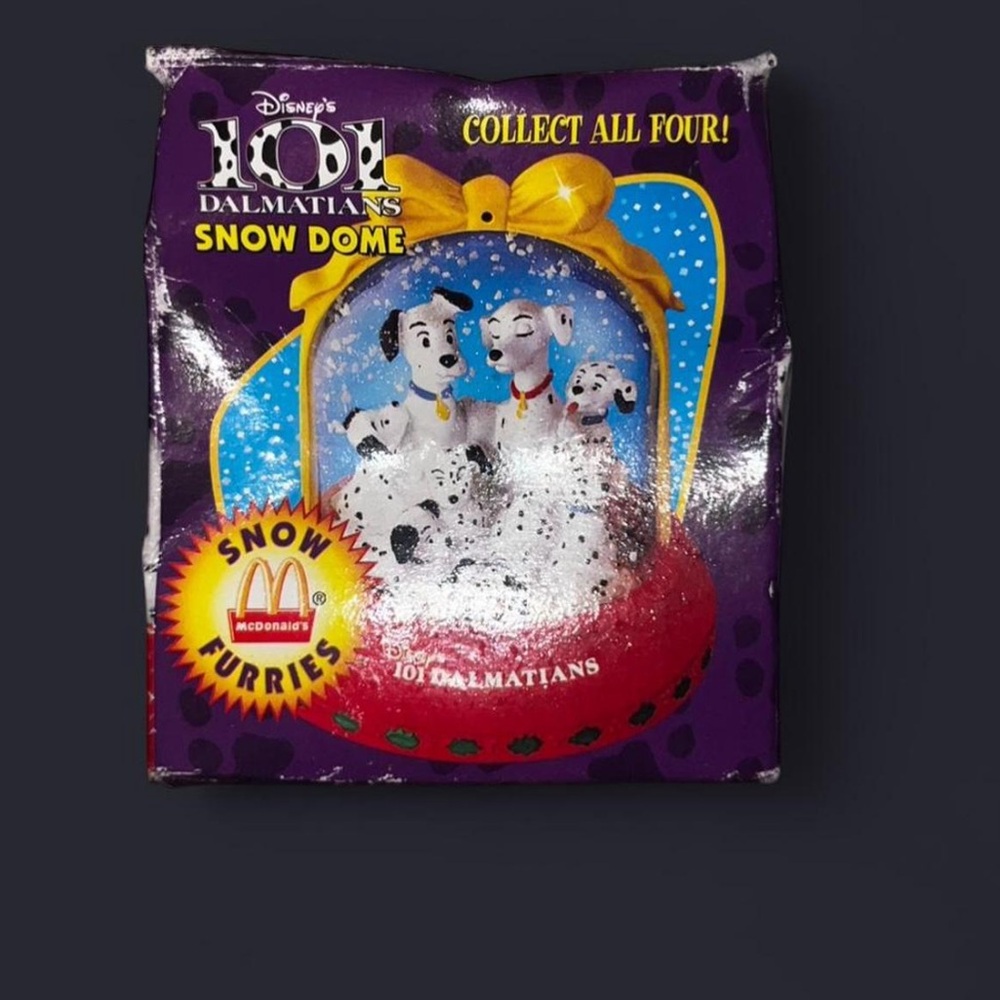 1996 Disney 101 Dalmatians Snow Dome Snow Furries Mcdonald’s Collectible Box